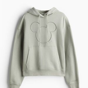H&M Light Sage Green Pullover Hoodie with Disney Tag